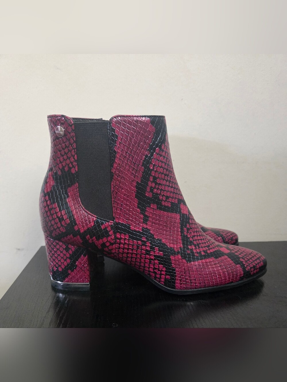 Calvin Klein Snake-Print Ankle Boots